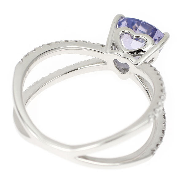 Pt900 バイオレットサファイア ダイヤモンド リング 1.494ct D0.34ct