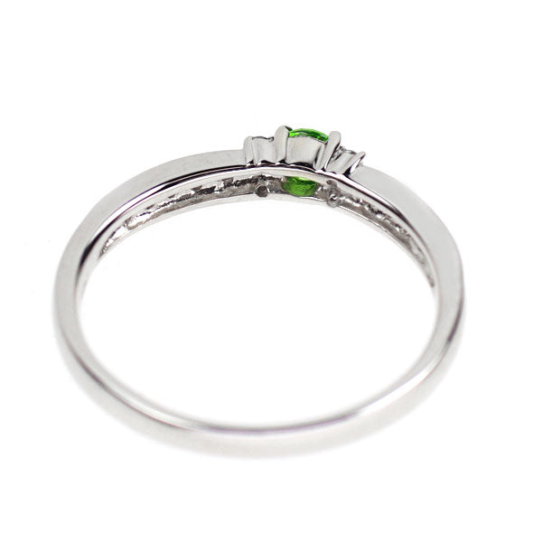 Pt950 デマントイド ガーネット ダイヤモンド リング 0.15ct D0.12ct