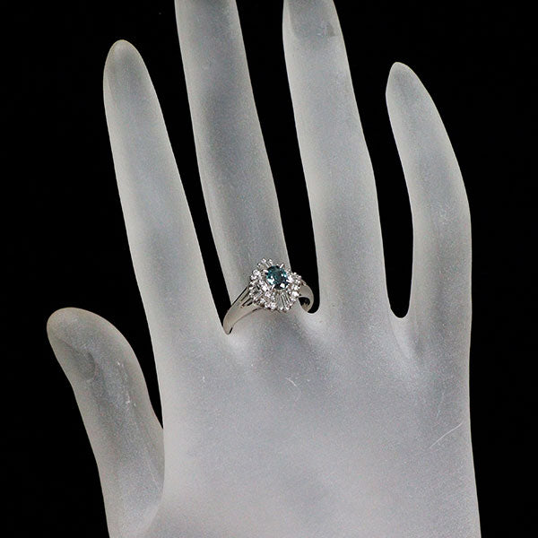 希少 Pt900 ロシア産 アレキサンドライト ダイヤモンド リング 0.41ct D0.31ct