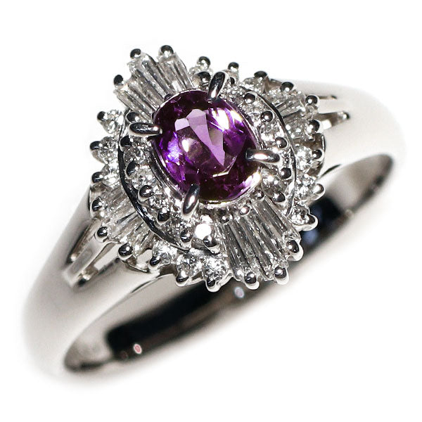 希少 Pt900 ロシア産 アレキサンドライト ダイヤモンド リング 0.41ct D0.31ct