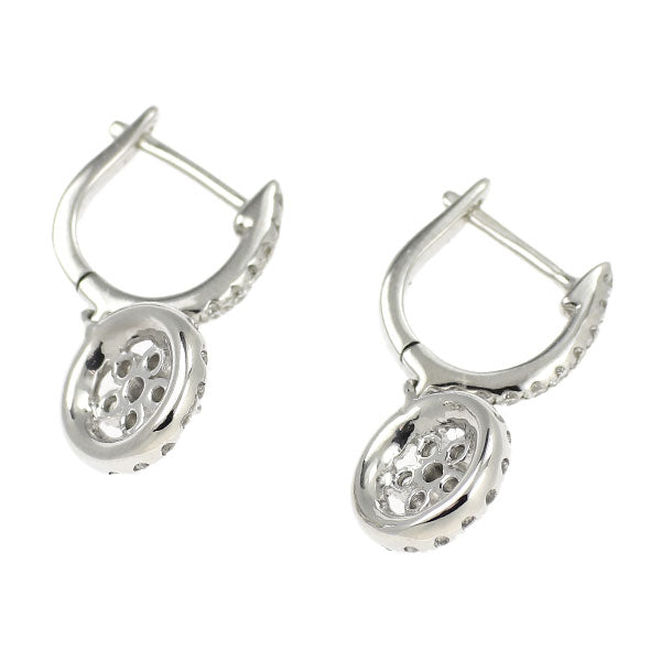 K18WG ダイヤモンド ピアス 1.02ct フラワー フープ