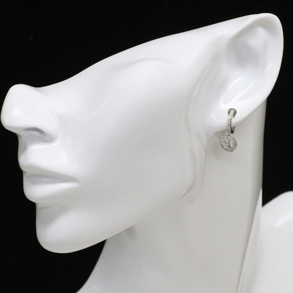 K18WG ダイヤモンド ピアス 1.02ct フラワー フープ