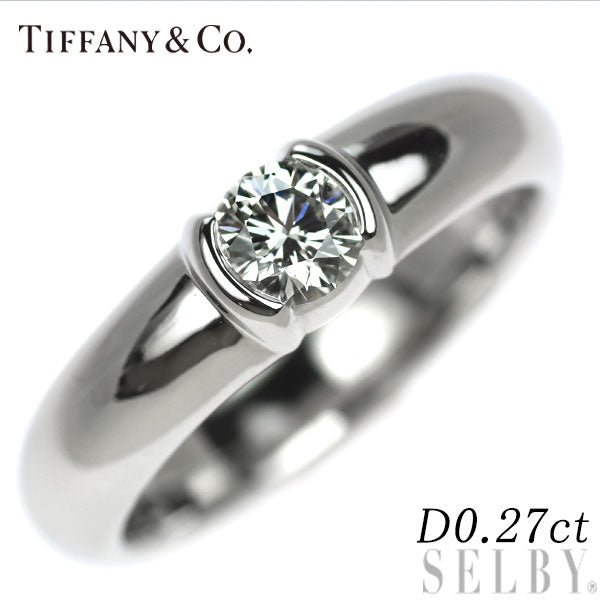 ティファニー Pt950 ダイヤモンド リング 0.27ct ドッツ ソリティア