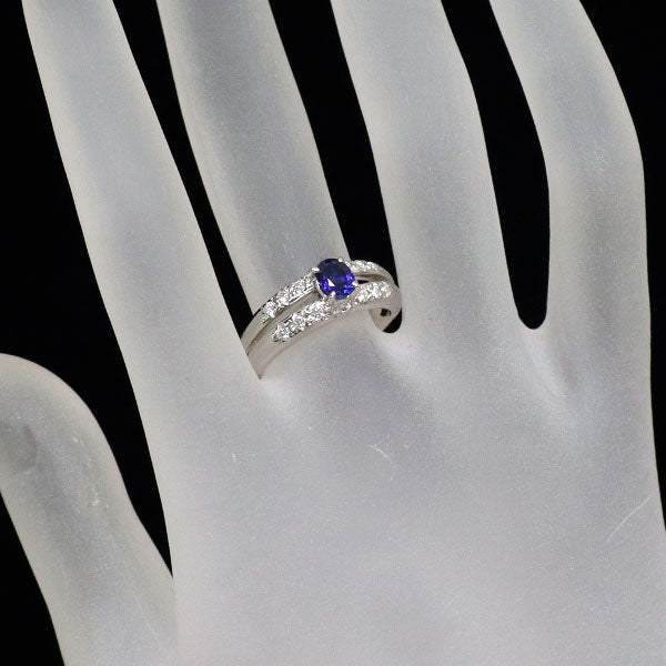 田崎真珠 Pt900 サファイア ダイヤモンド リング 0.57ct D0.21ct