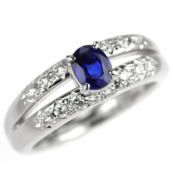 田崎真珠 Pt900 サファイア ダイヤモンド リング 0.57ct D0.21ct
