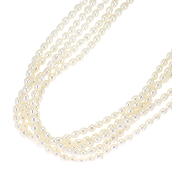 K14PG 淡水真珠 ネックレス 径約 3.0-3.3mm 5連