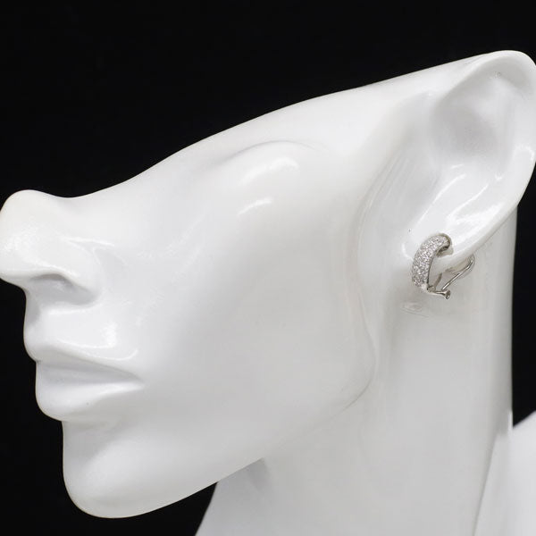 Pt900 ダイヤモンド イヤリング 0.80ct パヴェ フープ