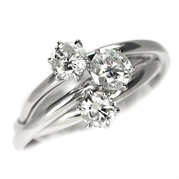 Pt900 ダイヤモンド リング 1.00ct 3連