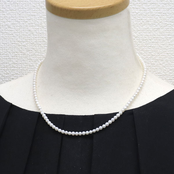 K18YG 淡水 真珠/パール ネックレス 1連 径約 3.5-4.0mm