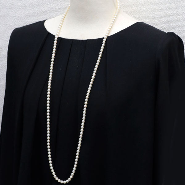 K18YG アコヤ 真珠/パール ロング ネックレス 径約 5.6-5.9mm 83cm