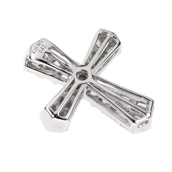 K18WG ダイヤモンド ペンダントトップ 0.42ct クロス