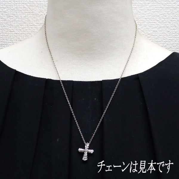 K18WG ダイヤモンド ペンダントトップ 0.42ct クロス