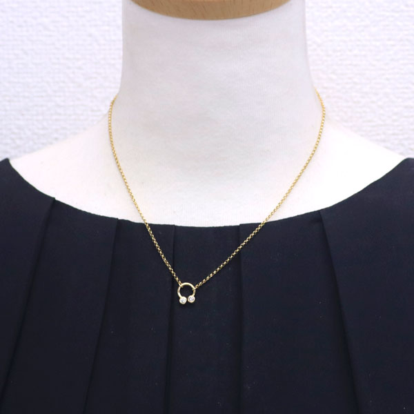 K18YG ダイヤモンド ペンダントネックレス 0.14ct