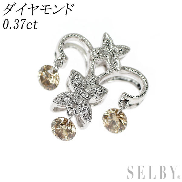 K18WG ダイヤモンド ペンダントトップ 0.37ct アンティークレース