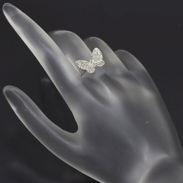 K18WG ダイヤモンド リング 0.50ct 蝶
