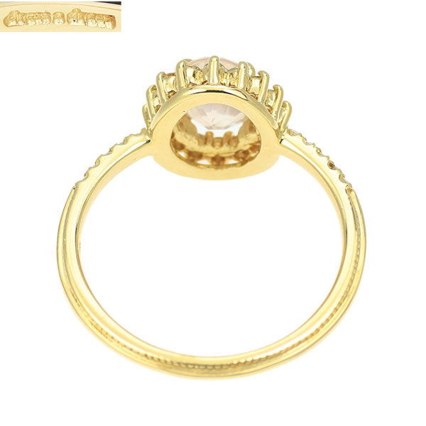 dress a dress K18YG ローズクオーツ ダイヤモンド リング D0.21ct