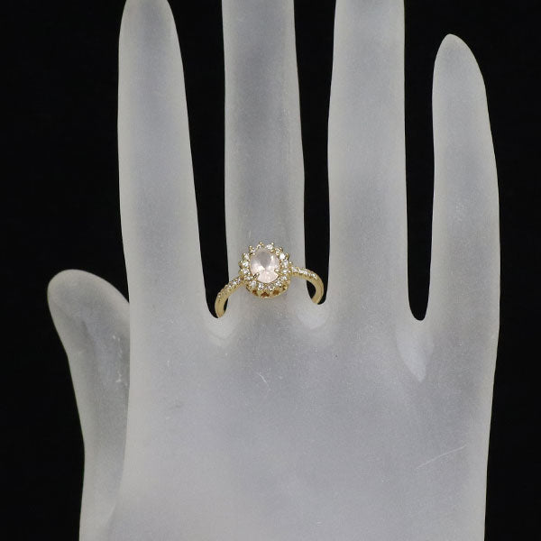 dress a dress K18YG ローズクオーツ ダイヤモンド リング D0.21ct
