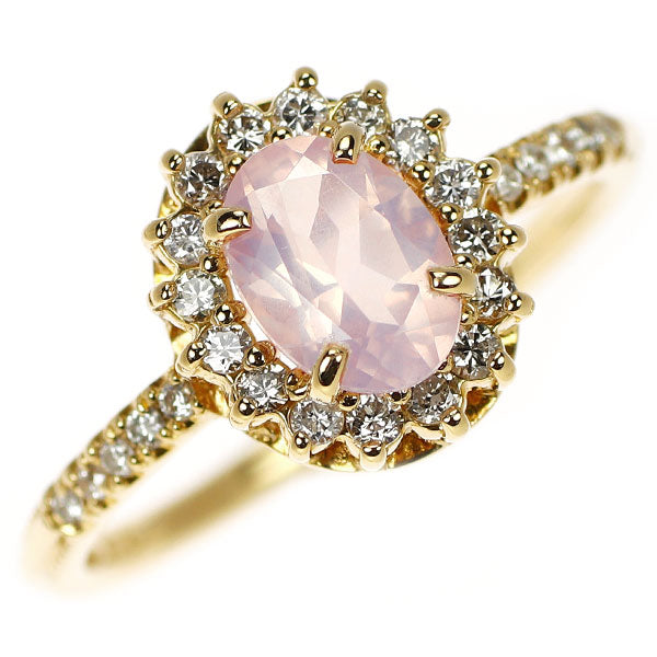 dress a dress K18YG ローズクオーツ ダイヤモンド リング D0.21ct