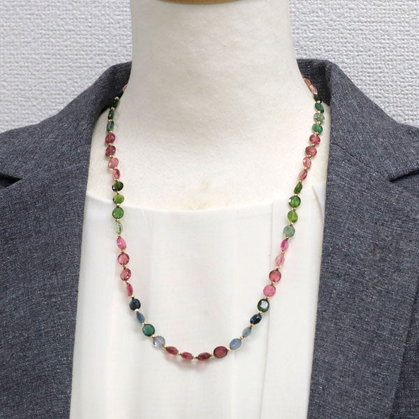 K18YG マルチカラートルマリン ネックレス 70.00ct