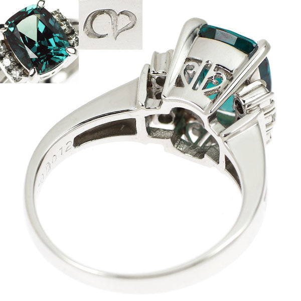 クレサンベール 希少 Pt900 再結晶アレキサンドライト ダイヤモンド リング 2.70ct D0.12ct