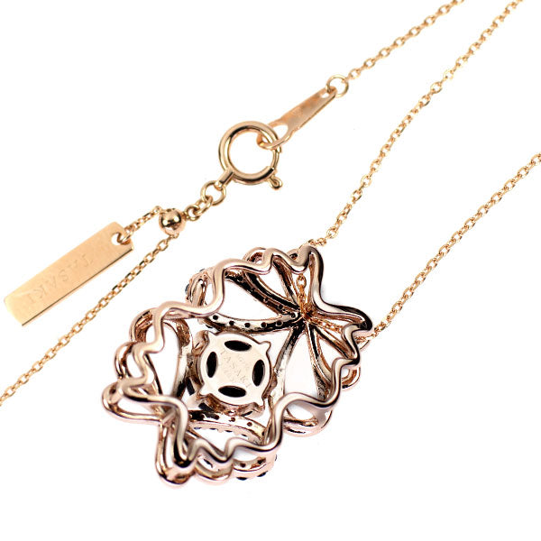 田崎真珠 K18PG ローズカット ブラックダイヤモンド ペンダントネックレス 2.18ct D0.32ct