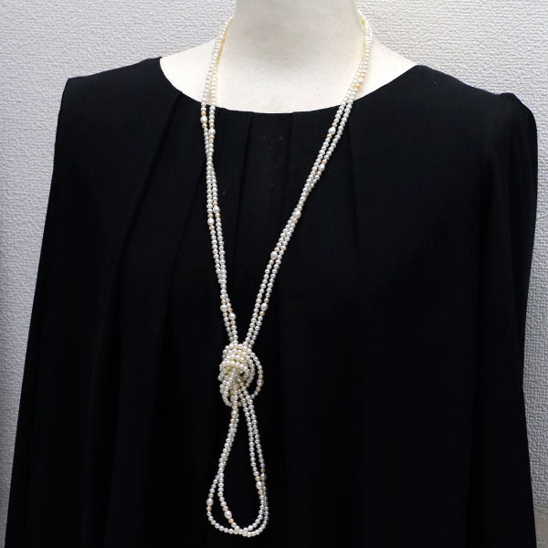 K14YG 淡水 真珠 ロングネックレス 径約3.5-5.0mm