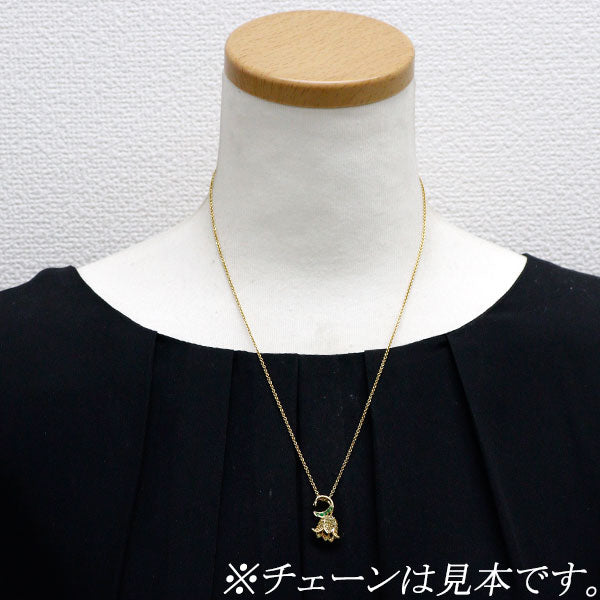 K18YG イエロー サファイア グリーンガーネット ペンダントトップ フラワー