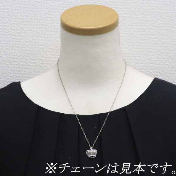 笠原真寿美 K18WG ダイヤモンド ペンダントトップ 王冠モチーフ
