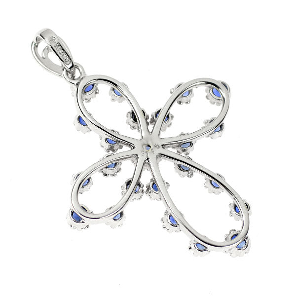 K18WG サファイア ペンダントトップ 1.15ct クロス