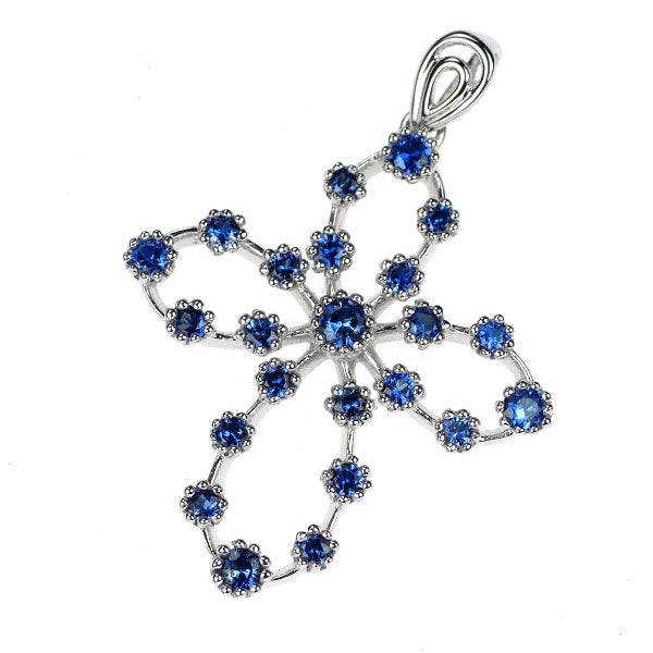 K18WG サファイア ペンダントトップ 1.15ct クロス