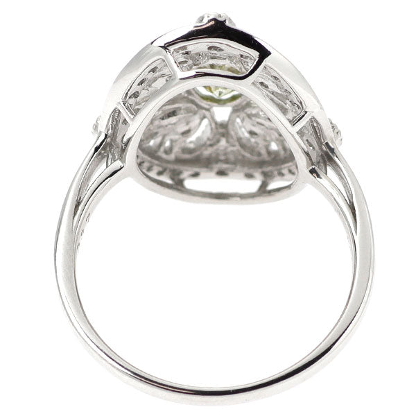 Pt900 トリートグリーンダイヤモンド リング 0.80ct D0.37ct