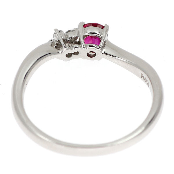 Pt900 ルビー ダイヤモンド リング 0.433ct D0.09ct