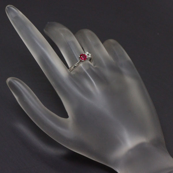 Pt900 ルビー ダイヤモンド リング 0.433ct D0.09ct