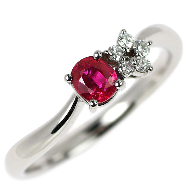Pt900 ルビー ダイヤモンド リング 0.433ct D0.09ct