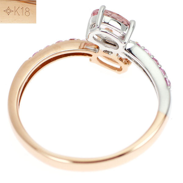GSTV K18WG/PG モルガナイト ピンクサファイア リング 0.55ct PS0.15ct