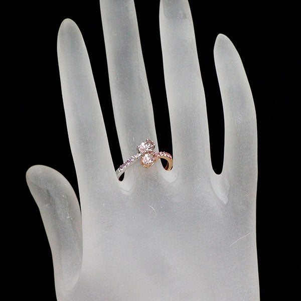 GSTV K18WG/PG モルガナイト ピンクサファイア リング 0.55ct PS0.15ct