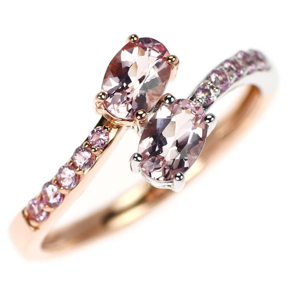 GSTV K18WG/PG モルガナイト ピンクサファイア リング 0.55ct PS0.15ct