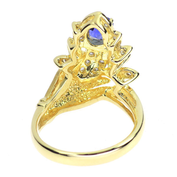 K18YG サファイア ダイヤモンド リング 0.85ct D0.16ct