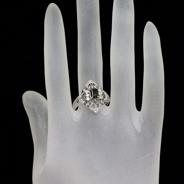 Pt900 バイカラートルマリン ダイヤモンド リング 0.84ct D0.30ct
