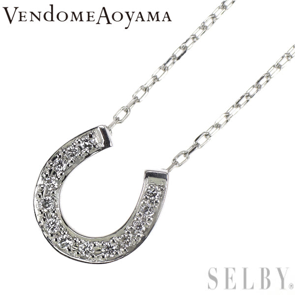 ヴァンドーム青山 Pt950/ Pt850 ダイヤモンド ペンダントネックレス 馬蹄 ホースシュー