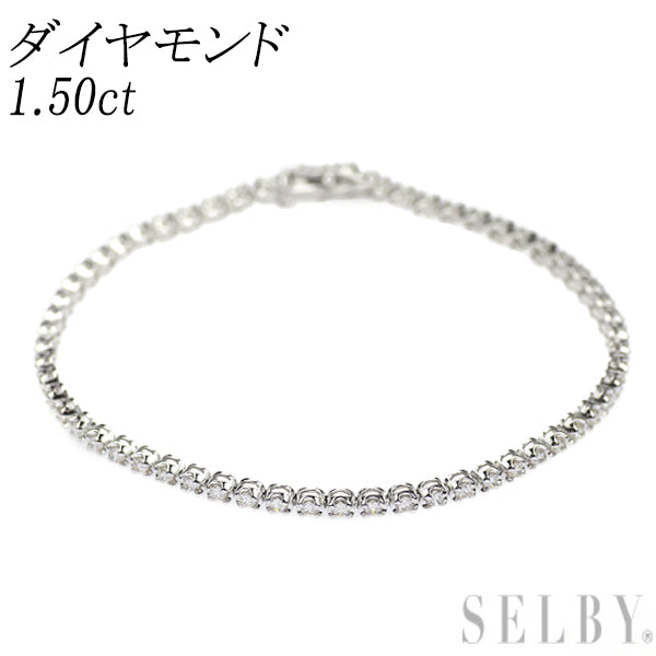 K18WG ダイヤモンド テニス ブレスレット 1.50ct