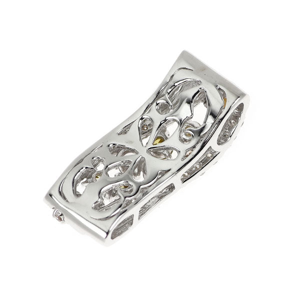K18WG 天然ピンク/イエロー/カラーレス ダイヤモンド ペンダントトップ 1.00ct
