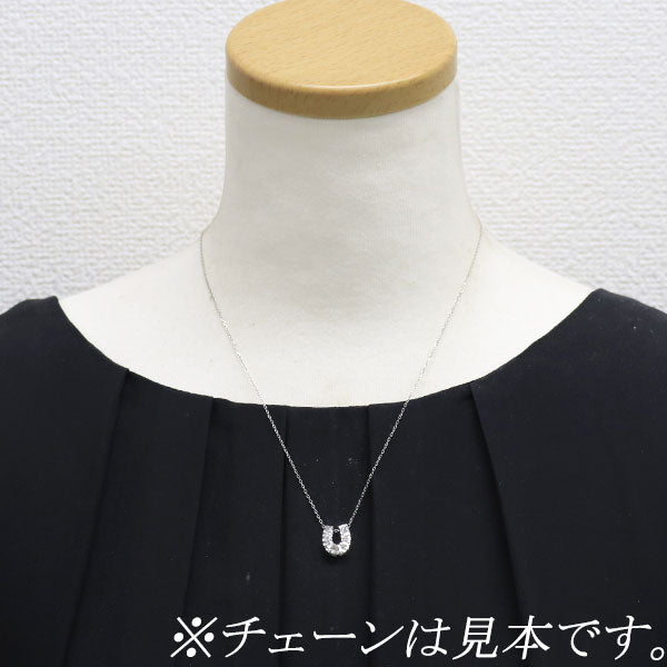 K18WG ダイヤモンド ペンダントトップ 0.20ct 馬蹄