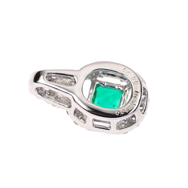 Pt900 エメラルド ダイヤモンド ペンダントトップ 0.25ct D0.23ct