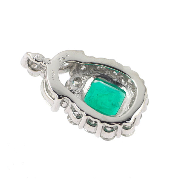 Pt900 エメラルド ダイヤモンド ペンダントトップ 0.94ct D0.50ct