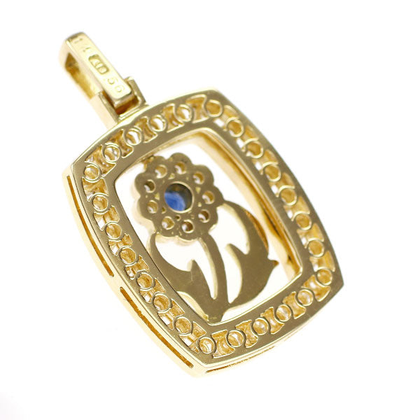 K18YG サファイア ダイヤモンド ペンダントトップ 0.14ct D0.56ct