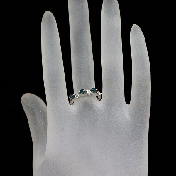 希少 Pt900 アレキサンドライト ダイヤモンド リング 0.31ct D0.24ct