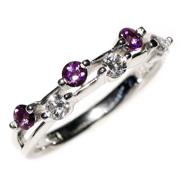 希少 Pt900 アレキサンドライト ダイヤモンド リング 0.31ct D0.24ct