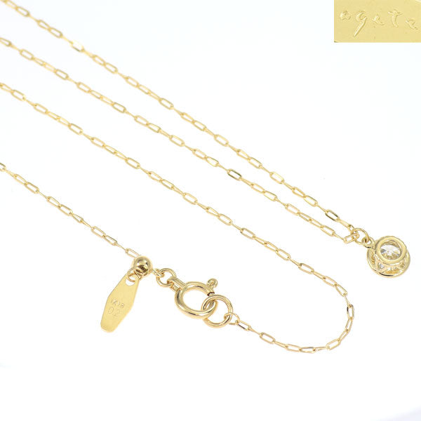 アガット K18YG ダイヤモンド ペンダントネックレス 0.2ct