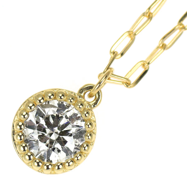 アガット K18YG ダイヤモンド ペンダントネックレス 0.2ct